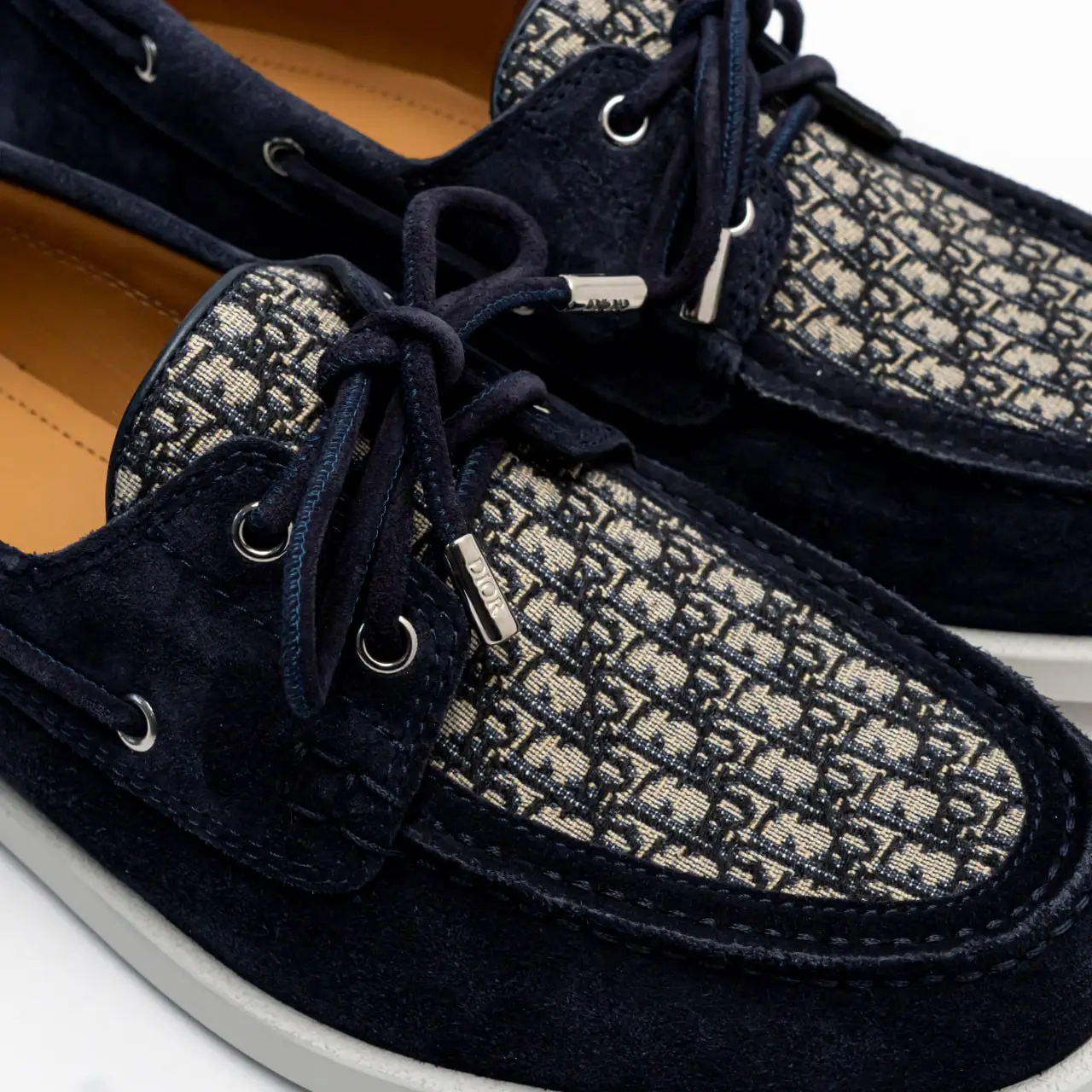 Christian Dior Granville Boat Beige Blue Oblique Jacquard  display picture 1