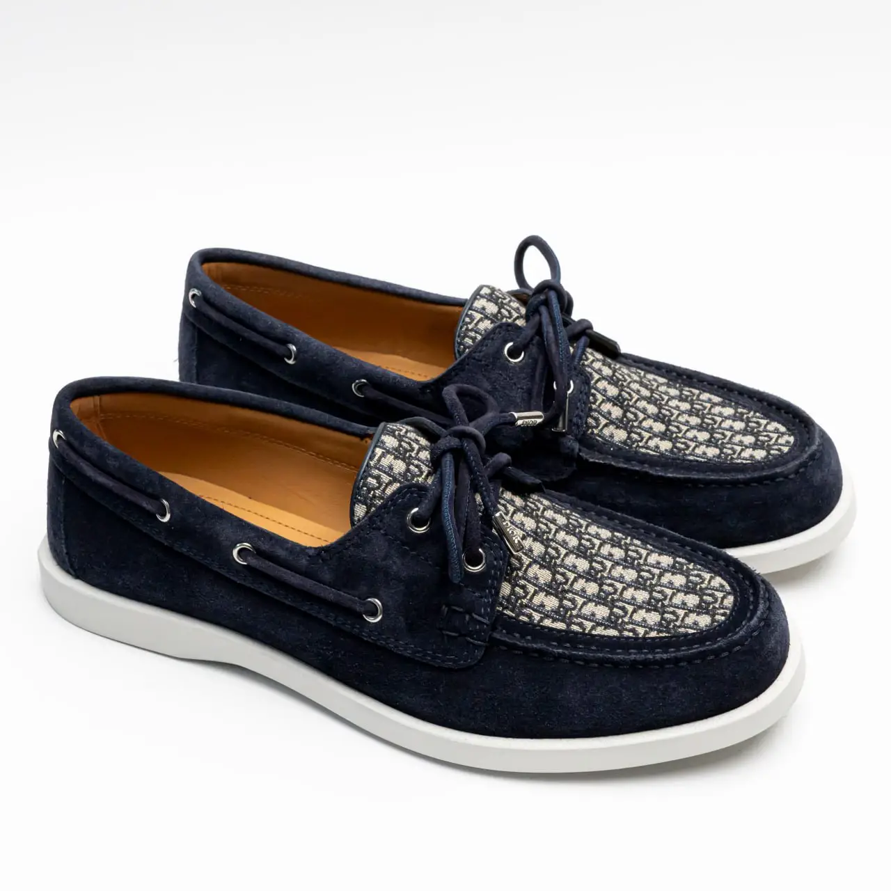 Dior Granville Suede & Canvas Boat Shoe, Grey Dior Granville Loafer Dior Gray Suede and Dior Oblique  main image 2