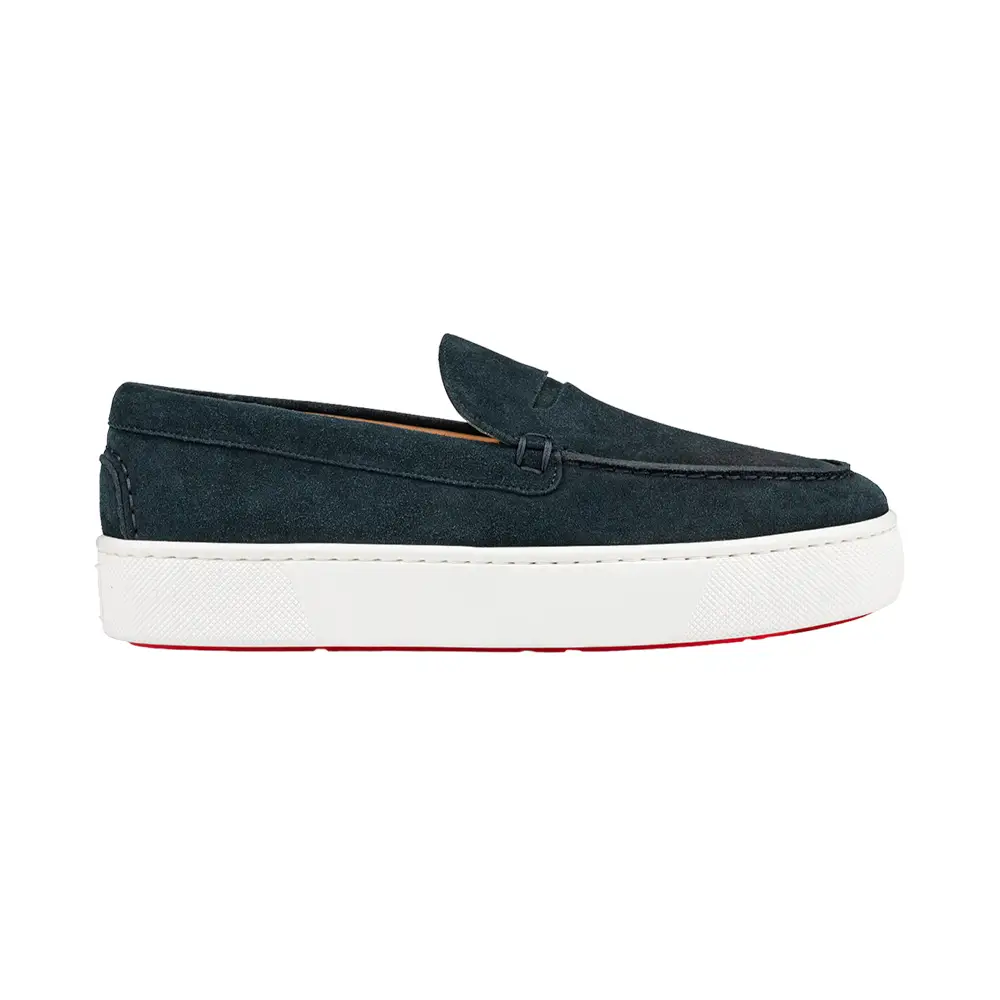 Christian Louboutin Paqueboat Panorama Suede Light Blue Slip-On Loafers Varsiboat suede loafers in blue - Christian Louboutin  main image 3