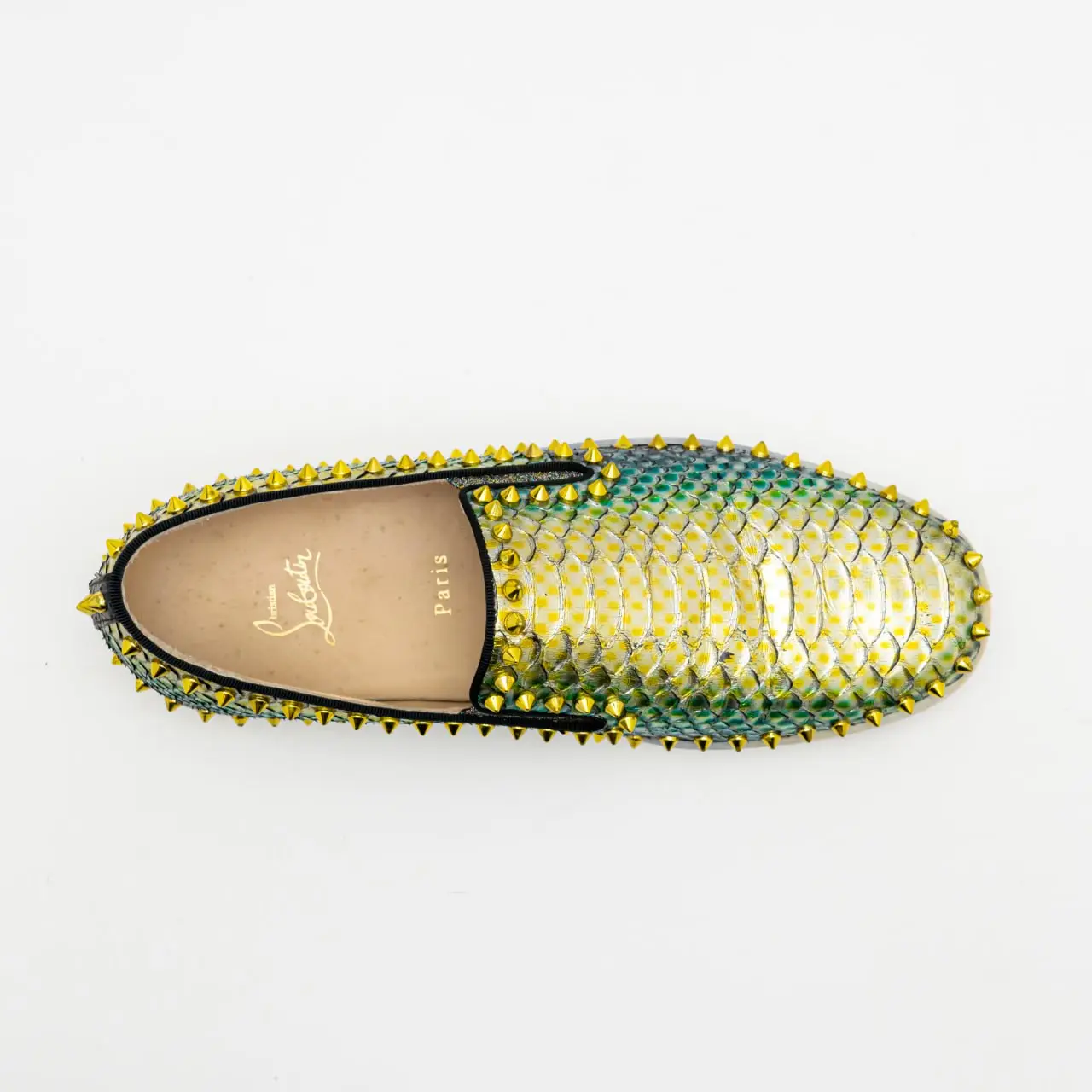Christian Louboutin Roller Boat Spikes Python White/Multiple 