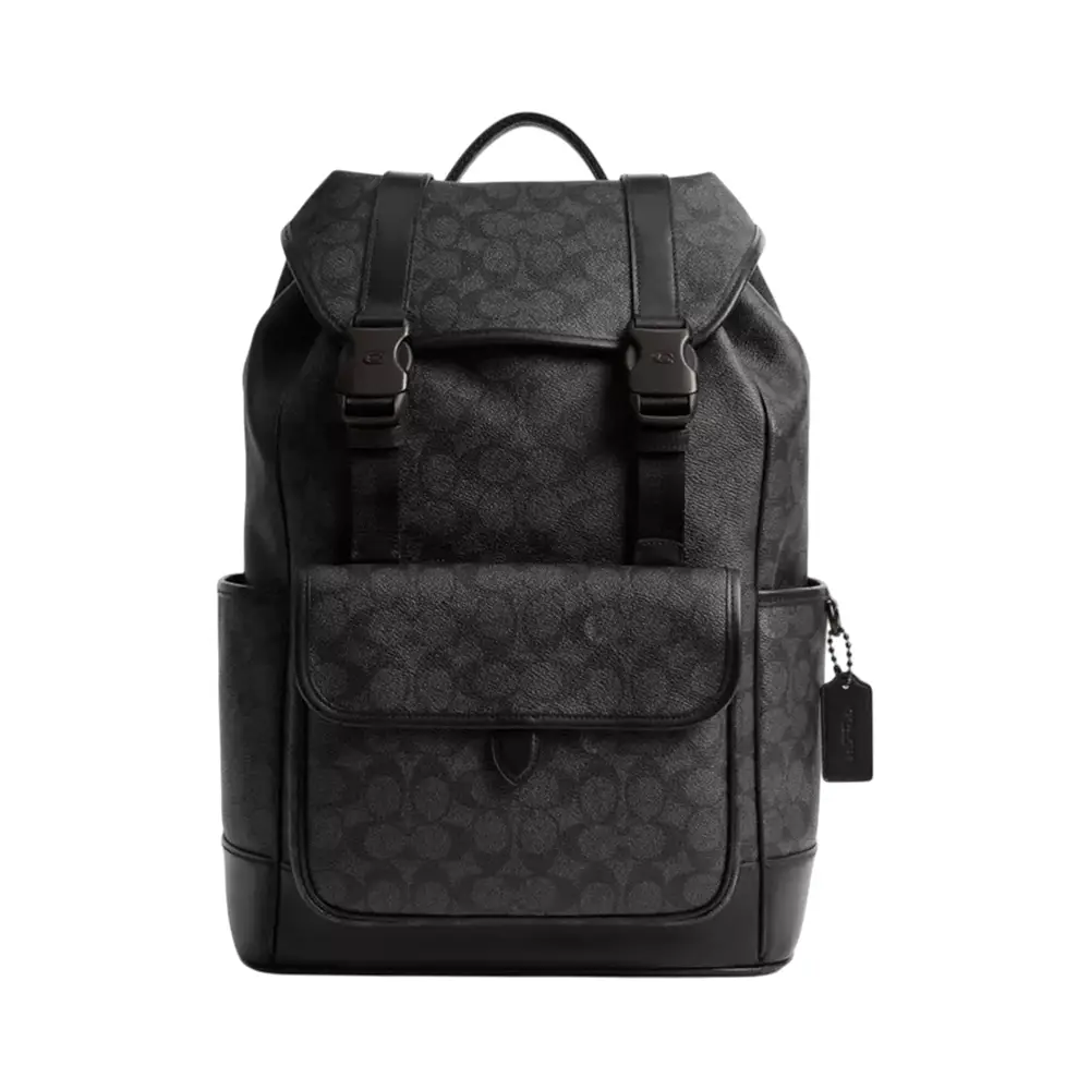 coach backpack indonesia Disney Campus 23 In Signature Patchwork Tan Black Multi Balilene Refined pebble leather Inside zip cell phone and multifunction pockets Laptop compartment with zip closure Zip closure recycled polyester lining Top handle with 2 drop Outside zip pockets Adjustable shoulder straps Fits a 12 (zip compartment) or 13 (main compartment) laptop 10 3/4 (L) x 14 (H) x 5 1/4 (W) Style No. Coach West Backpack In Signature