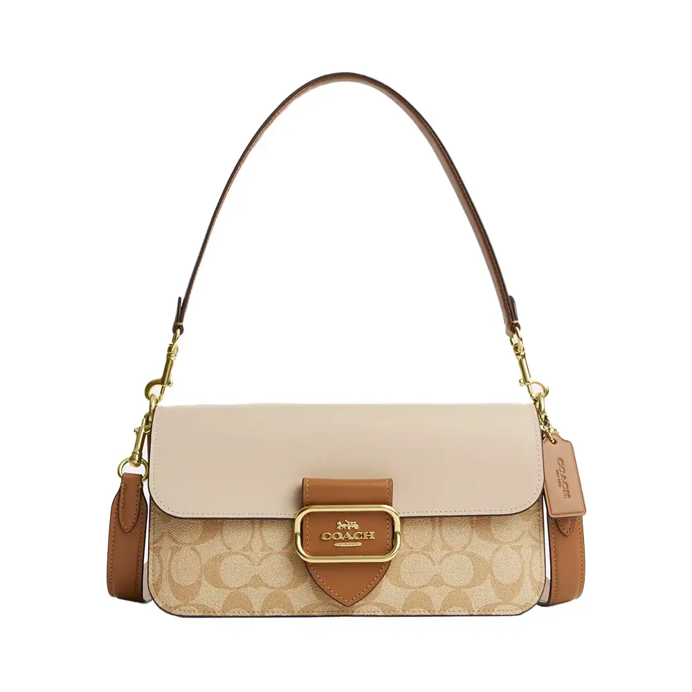 極美品】COACH Signature Shoulder Bag Beige Coach Morgan Shoulder 