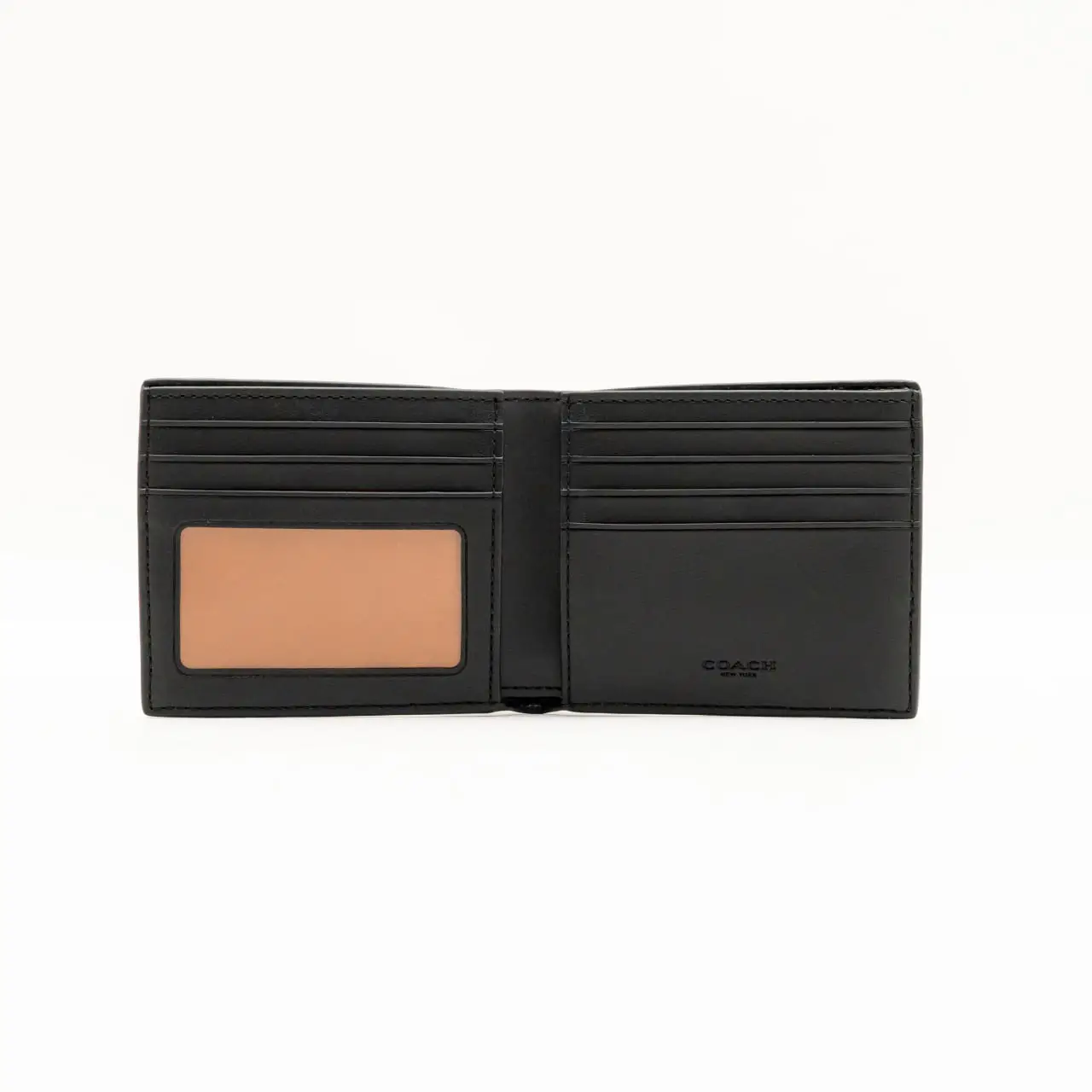 Coach Id Billfold Wallet in Signature Canvas Tan Black –
