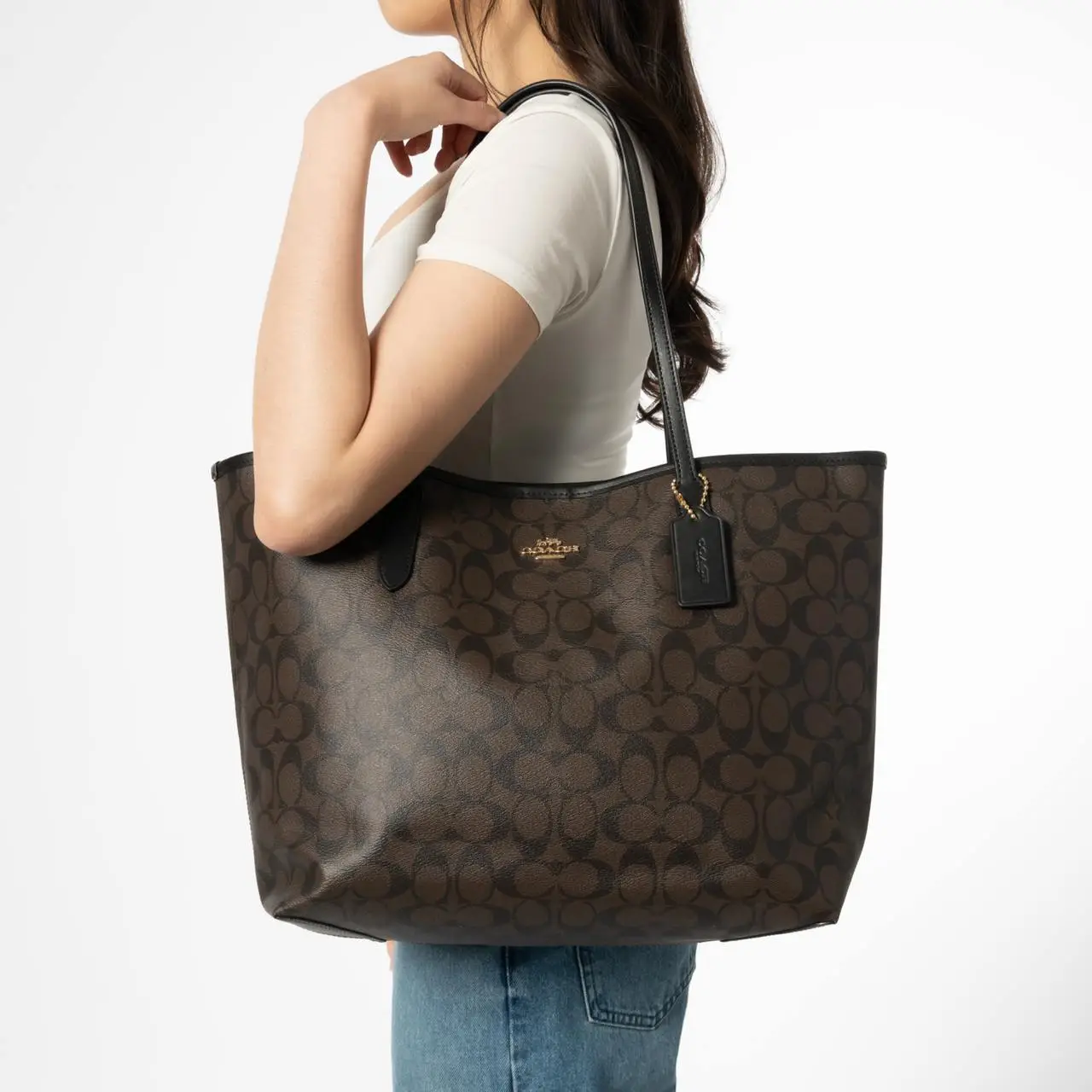 Coach City Tote Signature Brown Black – voilà.id