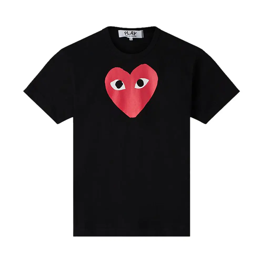 Comme Des Garcons Red Heart T-Shirt Black Man –