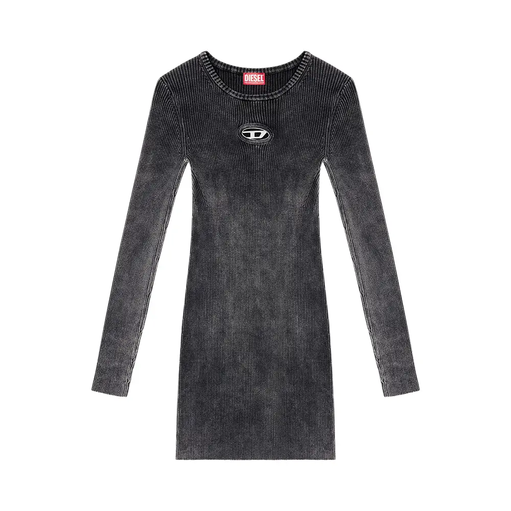 black and cream polka dot dress D-Minty Draped Dress Diesel