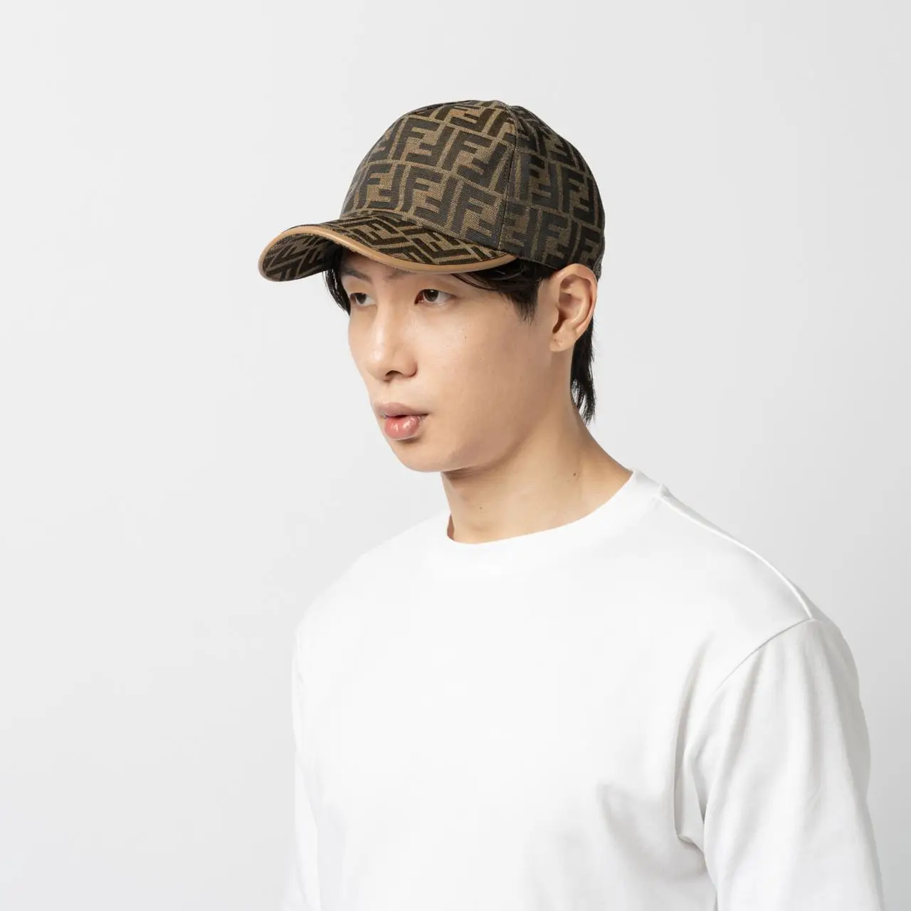 Fendi Hat FF Jacquard Fabric Baseball Brown – voilà.id
