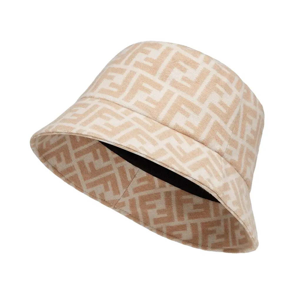 Fendi FF Silk and Wool Bucket Hat Beige – voilà.id display picture 1