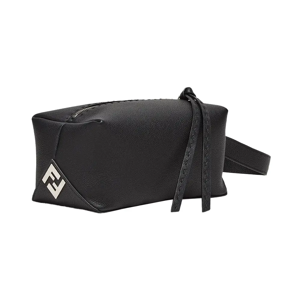 Fendi Roma Full Grain Leather Toiletry Case Black – voilà.id