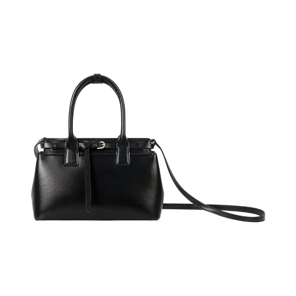 Folnua Mini Anneau Plain Leather Handbag Black – voilà.id