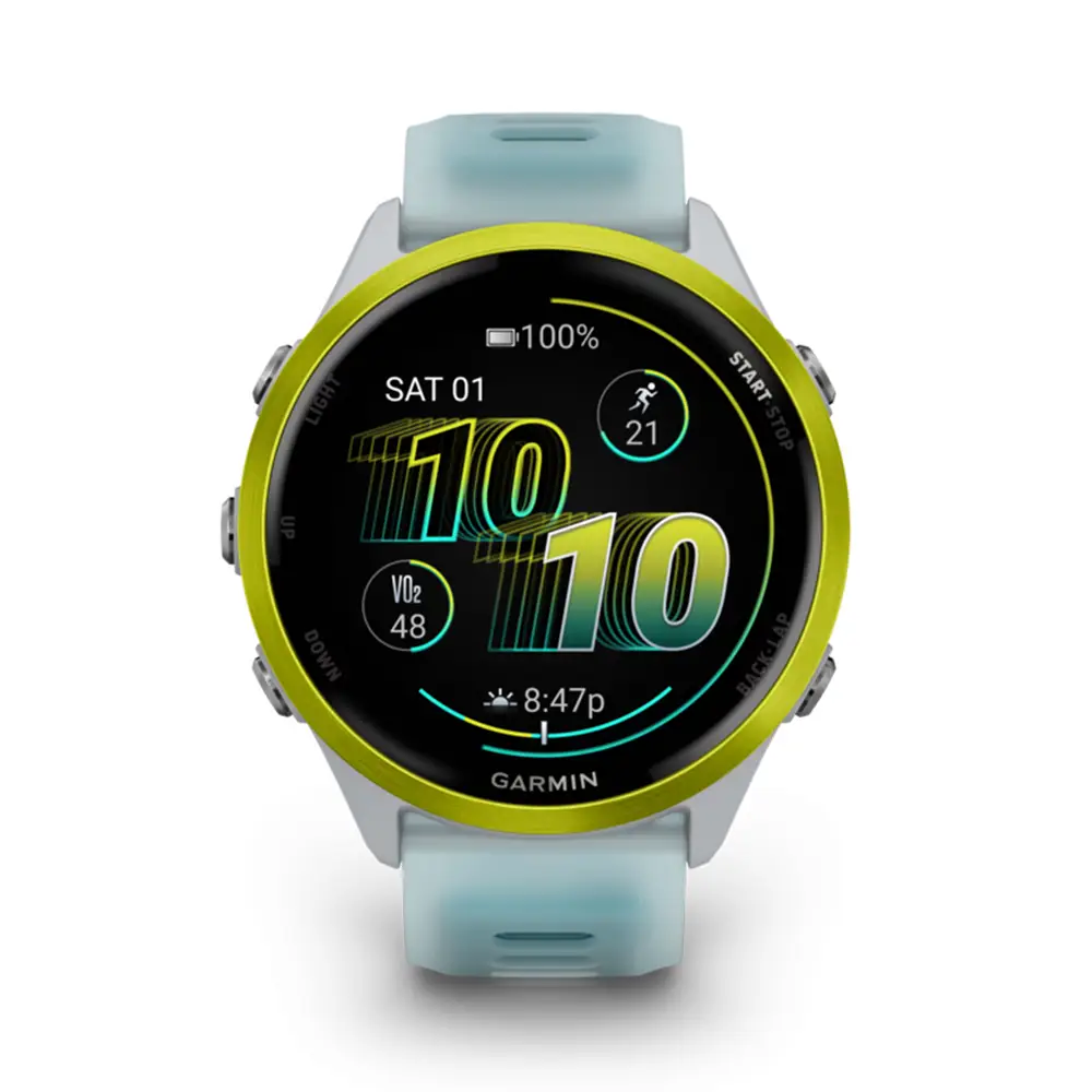 Forerunner 570 010-02971-41 Smartwatch Amp Yellow Aluminum  Whitestone/Turquoise Silicone Band