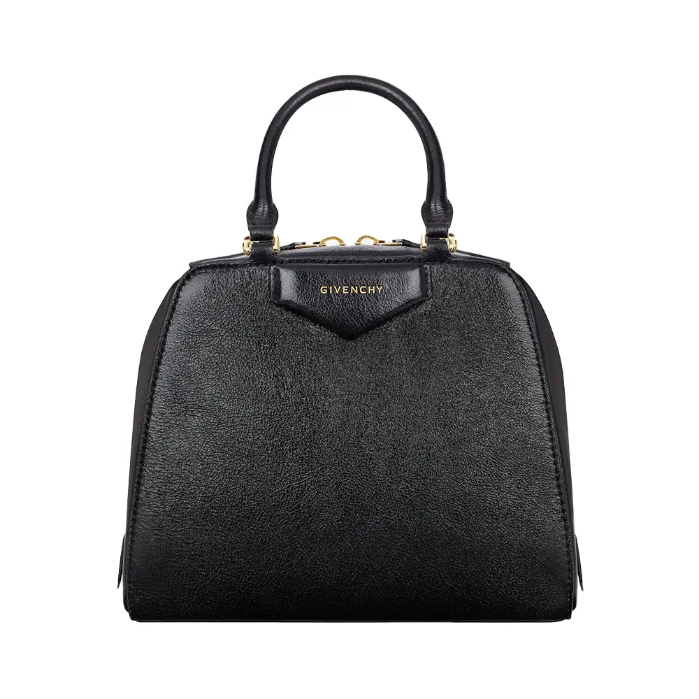 Mini Antigona Cube Buffalo Leather Handbag Black