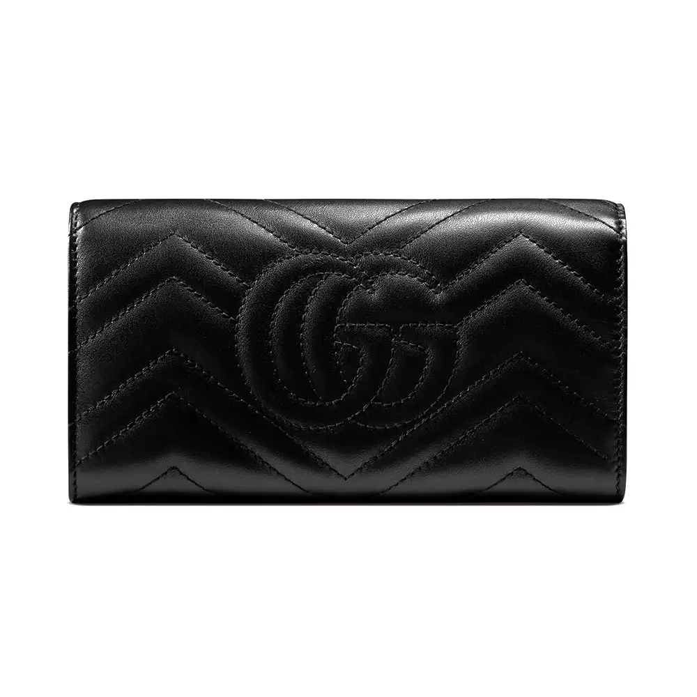 Gucci GG Marmont Continental Long Wallet Leather Black –