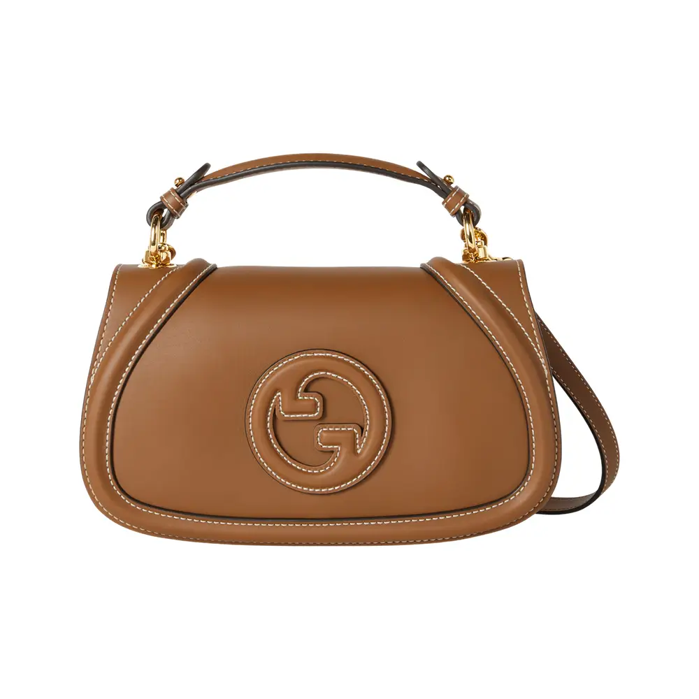 Gucci Blondie Medium Top Handle Bag Smooth Leather Brown –