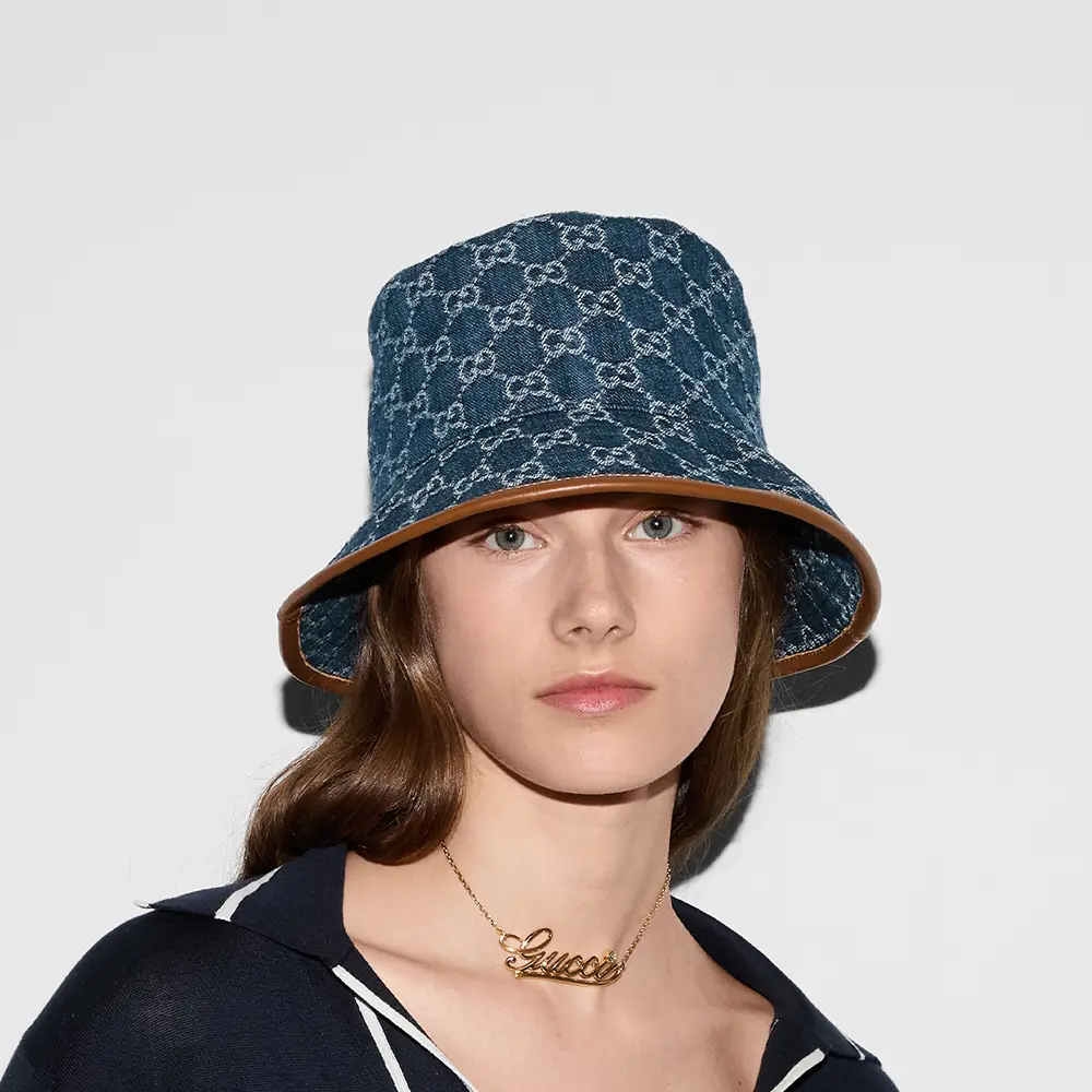 NWT Gucci GG Denim Bucket Hat Size M 58cm NWT Gucci GG Denim Bucket Hat Size M 58cm main image 3