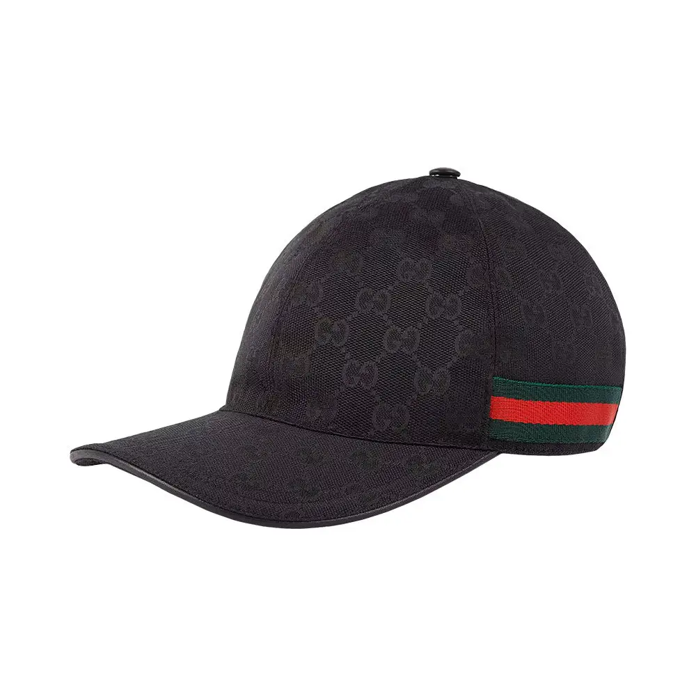 Authentic Gucci Original GG Canvas Baseball Hat With Green And Red Web Authentic Gucci Size XL Black Monogram GG Green and Red Web  main image 4