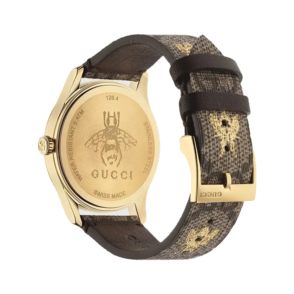 Gucci G-Timeless 38 - GG Supreme Canvas With Bee Watch Gold  display picture 1