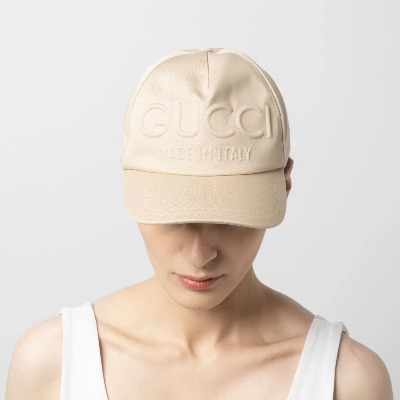Gucci Logo Stamp Baseball Cap Beige Gucci Monogram GG Baseball Cap With NY Yankees™ Patch In  main image 2