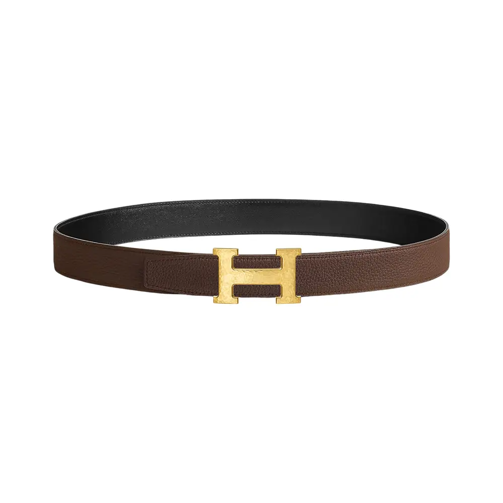 Hermes Belt Buckle Martelee & Leather 32 Calf 135 Togo Black Hermès H Gris Moyen Buckle & Reversible Belt 32mm Veau Togo  main image 4