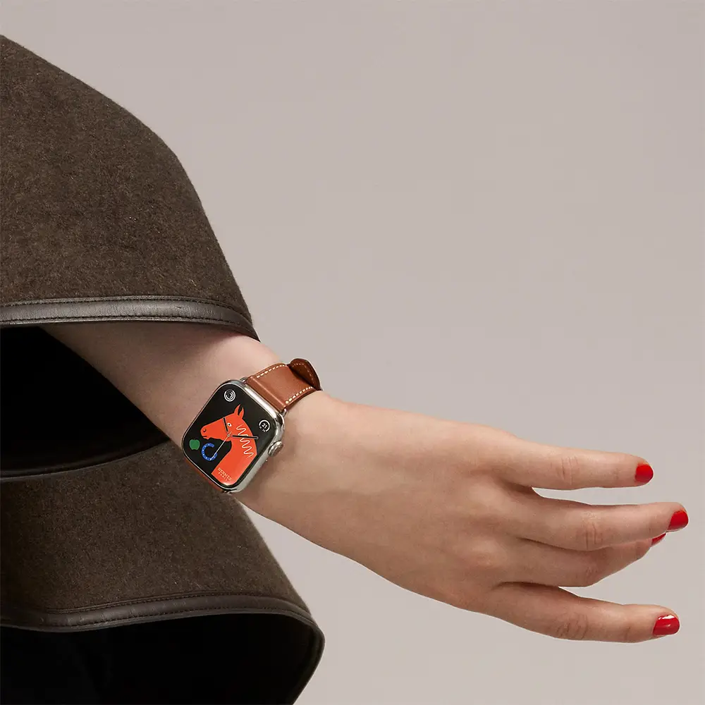 Hermès Steel Series 9 Case & Gold Band Apple Watch Single Tour 41 