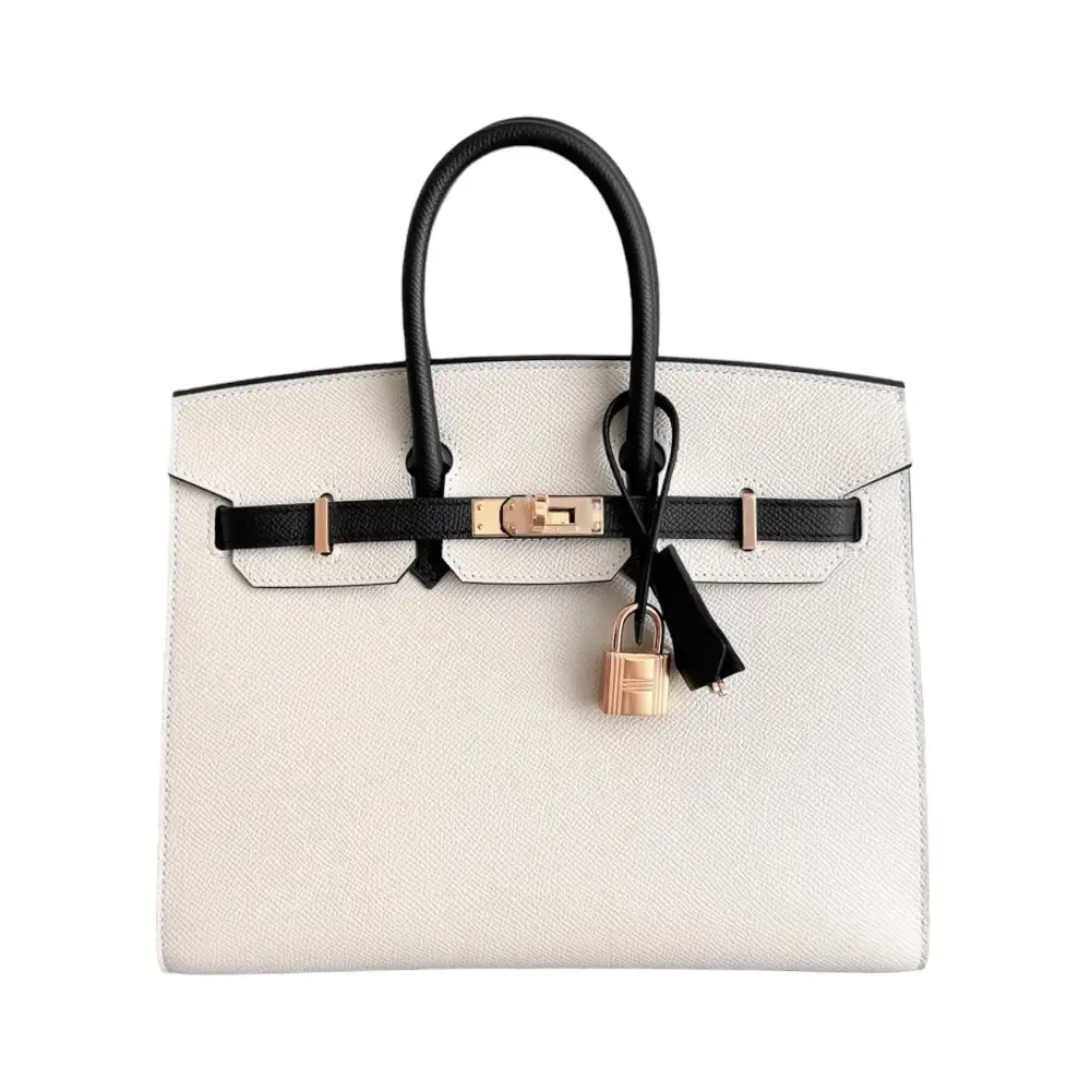 Hermès Birkin 25 HSS Craie Noir Epsom Rghw –