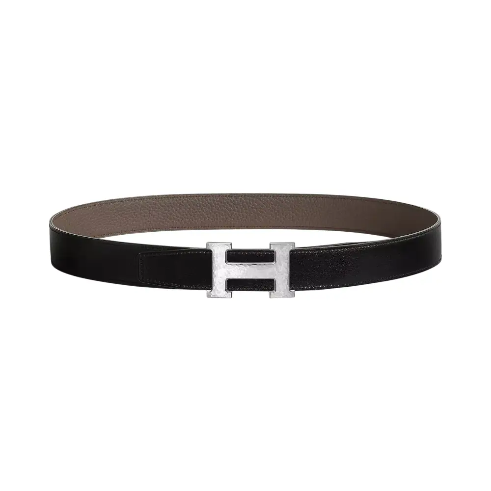 Hermès H Martelee Silver Buckle & Reversible Belt 32mm Togo  display picture 2