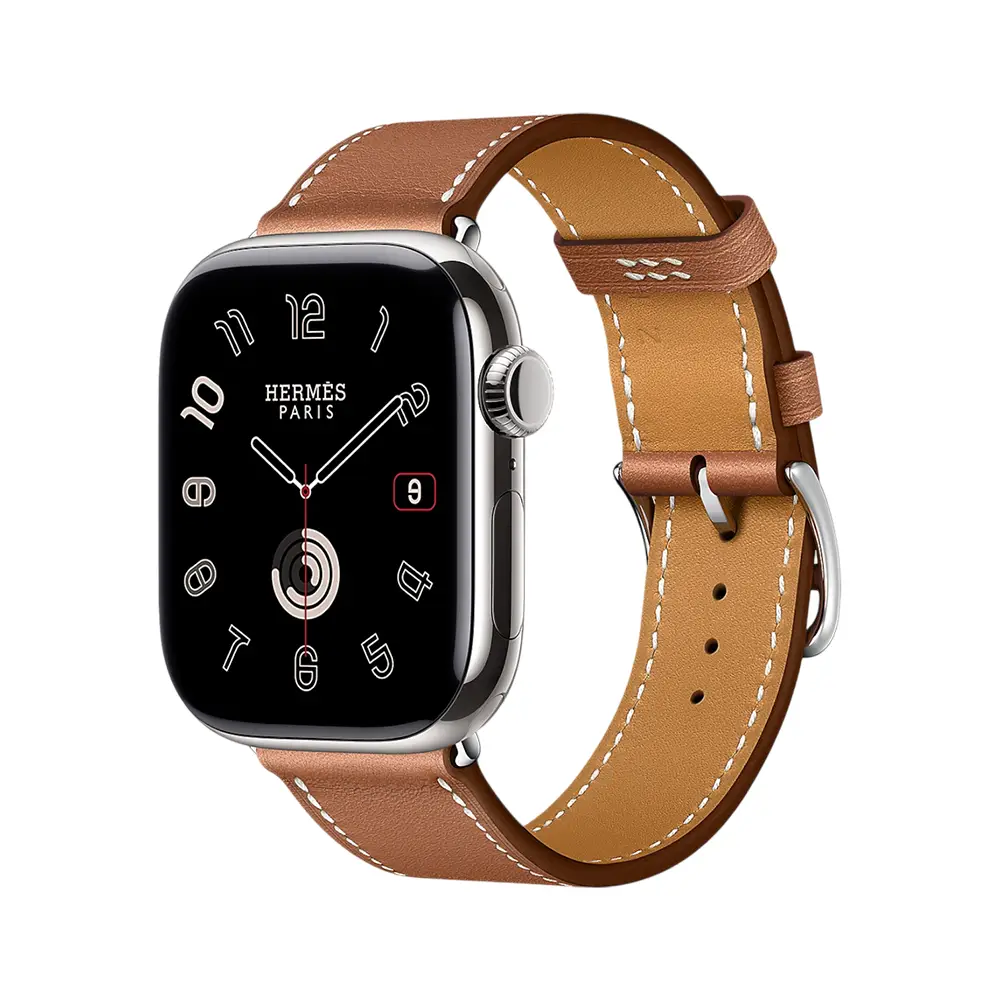Hermès Series 10 Silver Titanium Gold Band Apple Watch Single