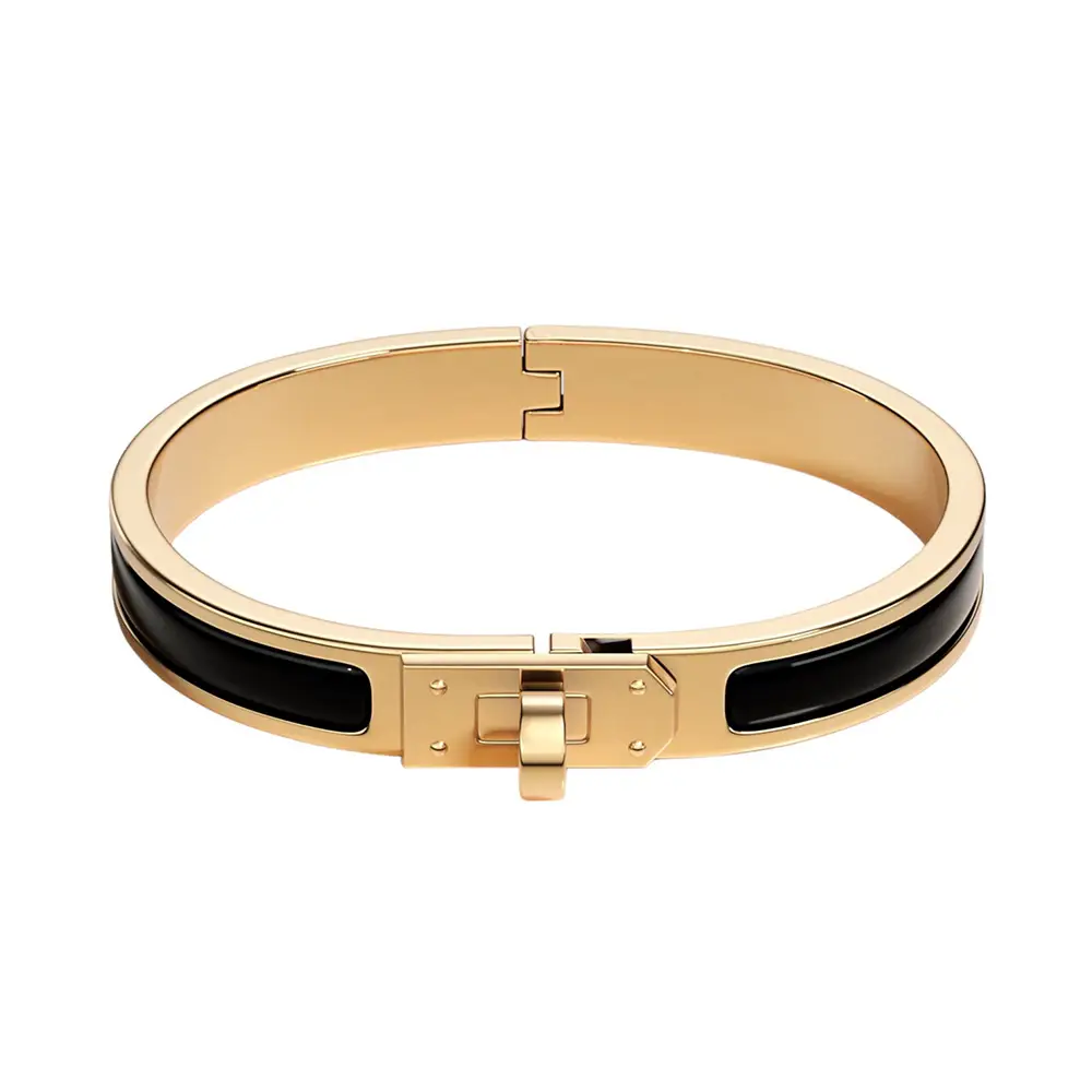 Hermès Mini Clic Kelly Bracelet Noir Ghw –