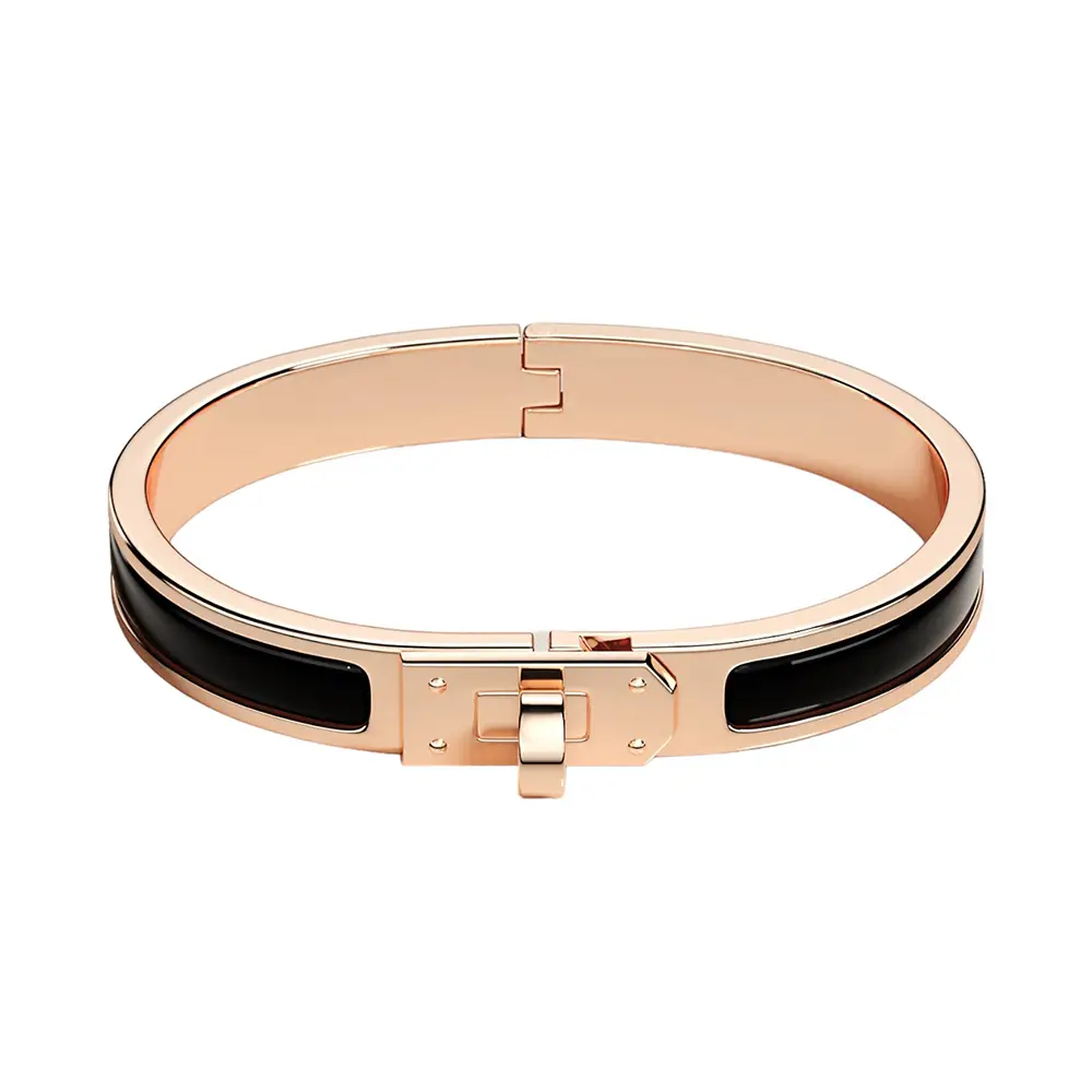 Hermès Mini Clic Kelly Bracelet Noir Rghw –