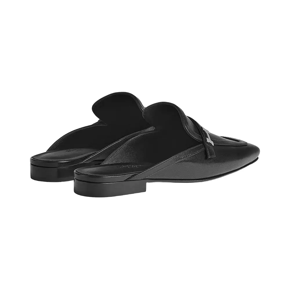Hermès Groupie Goatskin Mules Black Phw –