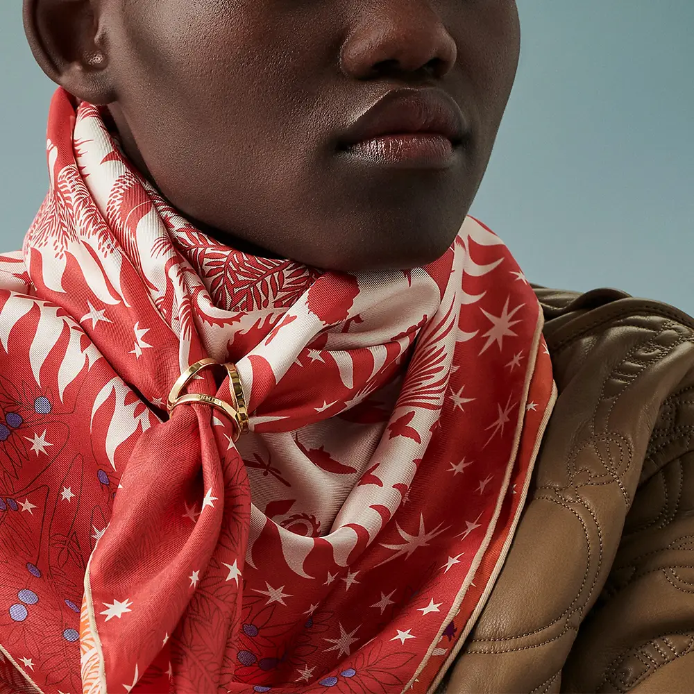 Hermès Trio Scarf 90 Ring Permabrass –