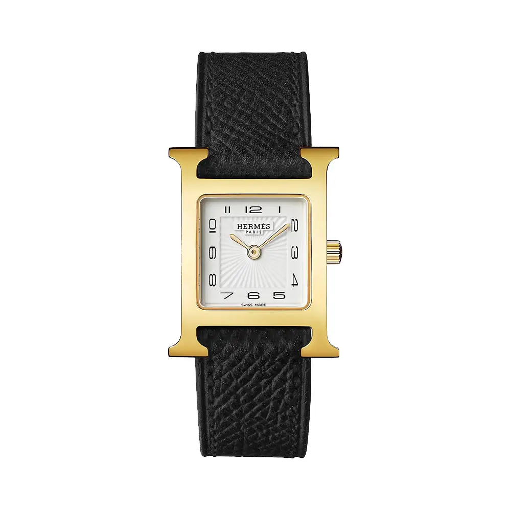 Hermès H-Hour PM Watch Black Epsom Ghw – voilà.id display picture 3