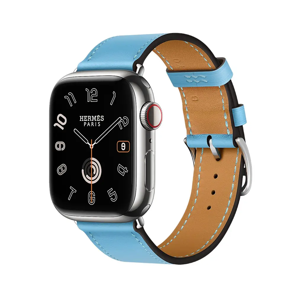 Hermès Space Black Series Case Celeste Band Apple Watch Single