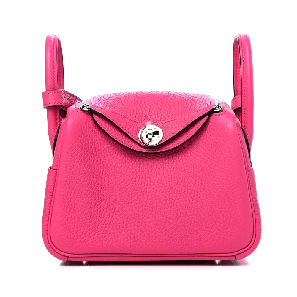 Hermès Mini Lindy Rose Azalee Taurillon Clemence Phw –