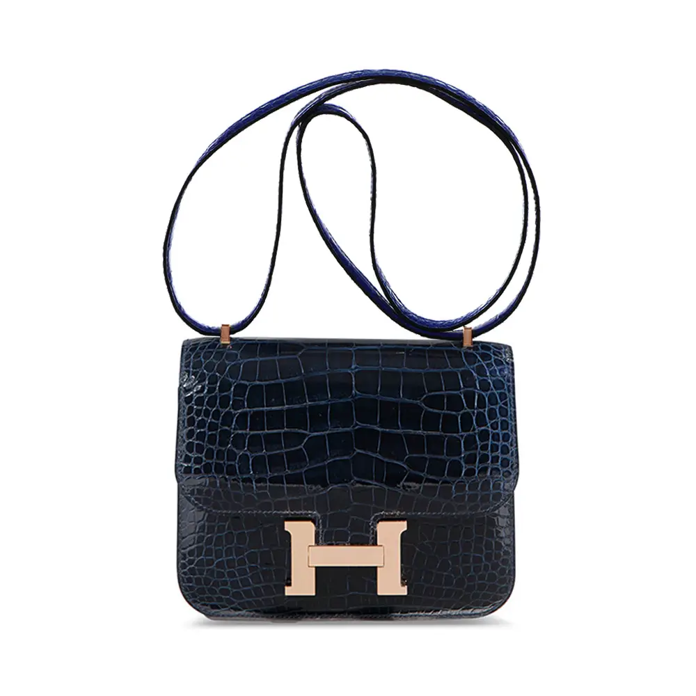Hermès Constance 18 Sanguine Shiny Alligator Ghw U –