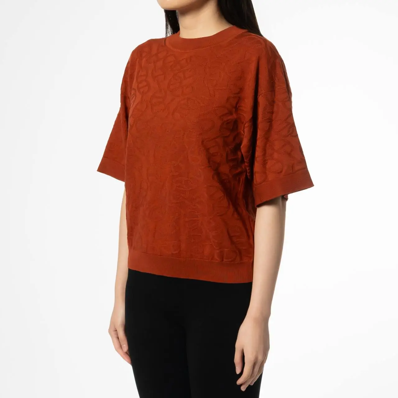エルメス HERMES Della Cavalleria Tシャツワンピース 半袖 膝丈42 