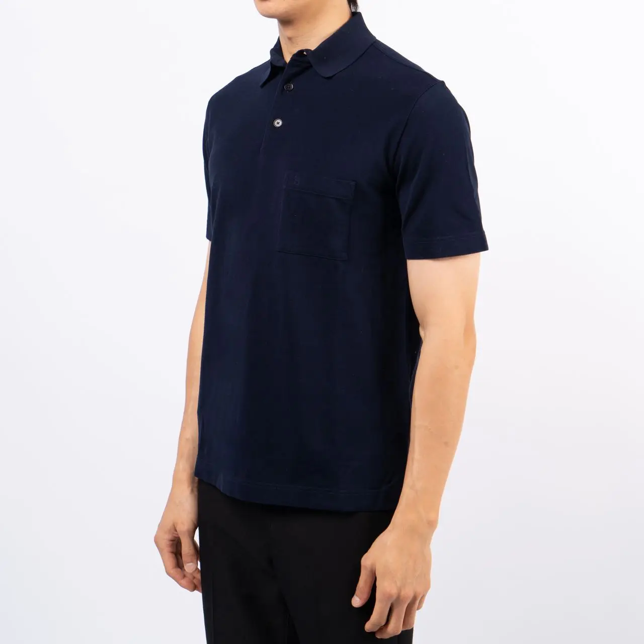 Hermès H Embroidered Buttoned Polo Shirt Blue Marine – voilà.id