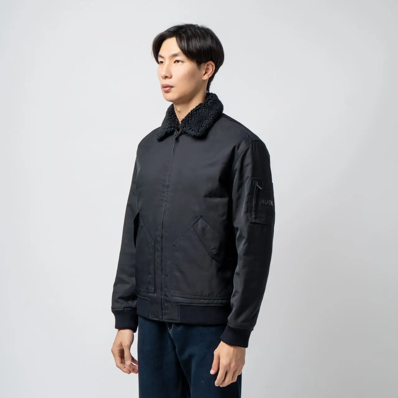 Hugo Boss Badam2341 Padded Bomber Jacket Black – voilà.id