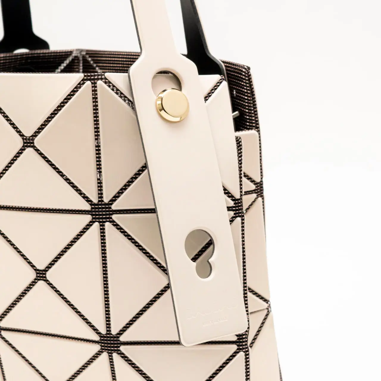 Issey Miyake Carat Small Handbag Cream Gold Button – voilà.id