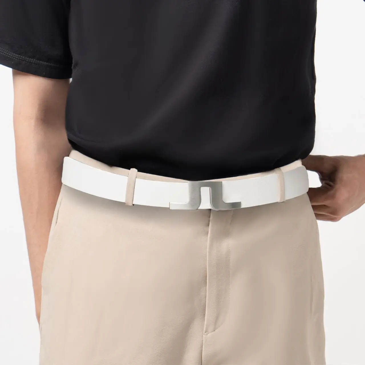 Used White J Lindeberg belt J Lindeberg Bridger Leather Belt main image 3