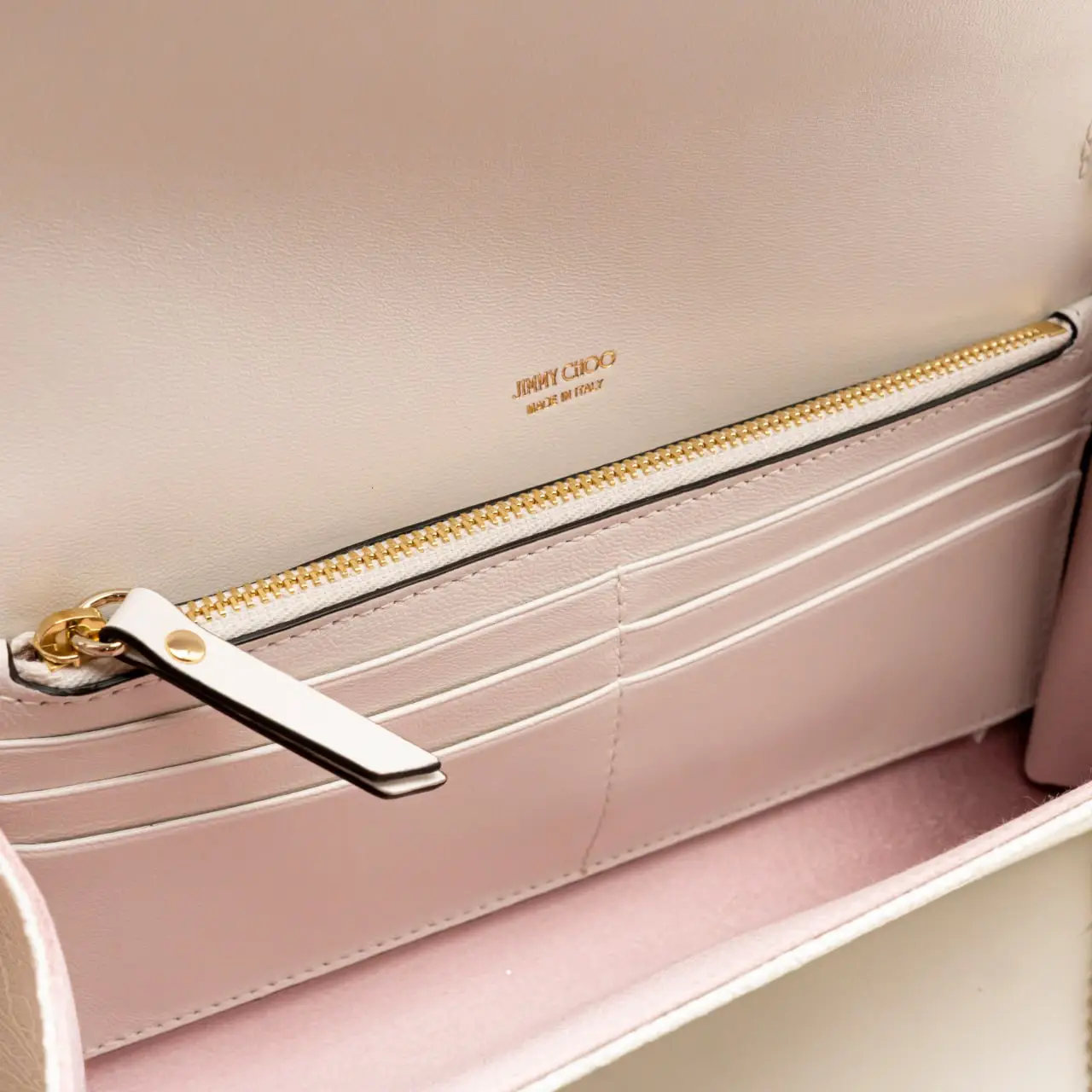 Jimmy Choo Emmie Lace Chain Linked Clutch Bag Ivory/Light Gold 