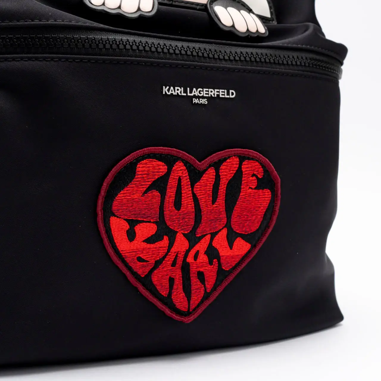 Karl Lagerfeld Paris Maybelle Backpack Bag With Signature Heart Print Black Maybelle Karl Backpack | Backpacks & Belt Bags | Karl  main image 3