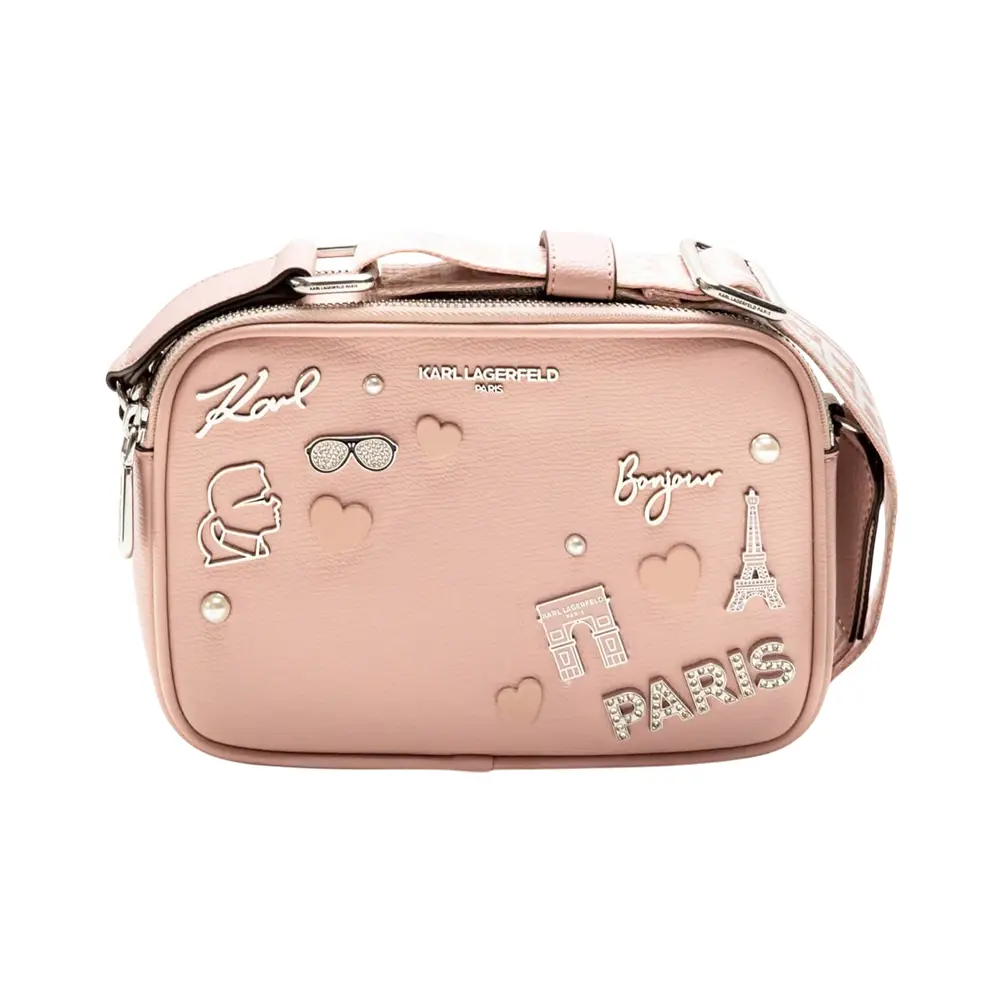 Karl Lagerfeld Paris Maybelle Charm Embellished Crossbody Bag Rose