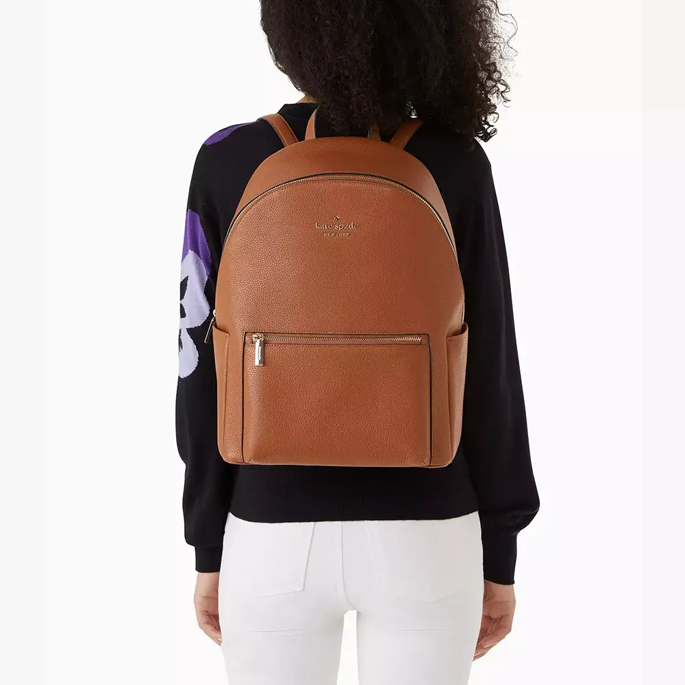 Kate Spade Leila Large Dome Backpack Leather Warm Ginger  display picture 1