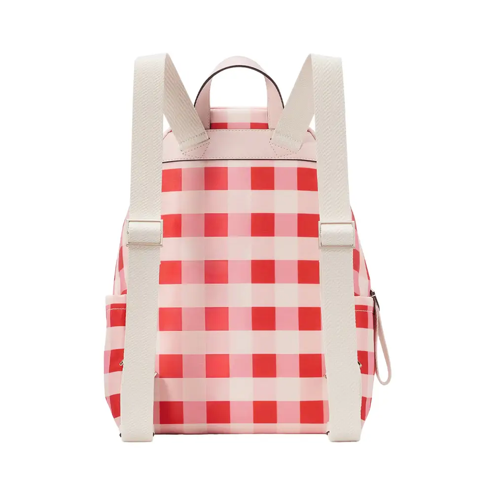 Kate Spade New York Chelsea Gingham Check Print Nylon Medium Backpack Pink Multi Kate Spade New York Chelsea Gingham Check Print Nylon Medium  main image 4