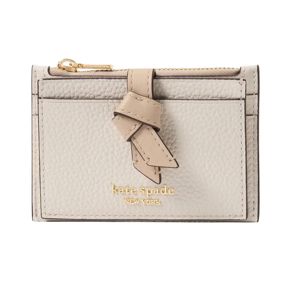 Kate Spade Knott Colorblocked Zip Card Holder Light Cream Multi