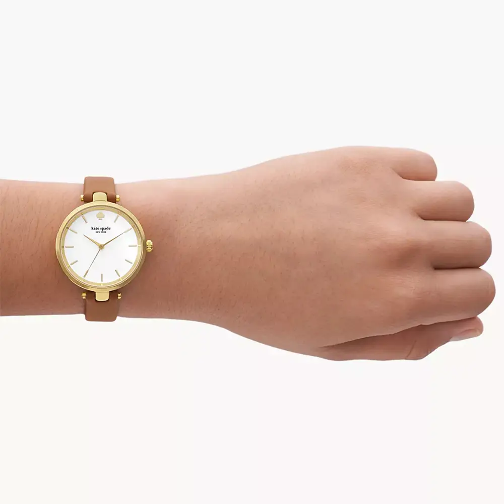 Kate Spade Holland Three-Hand - KSW9071 Brown Leather Strap  display picture 2