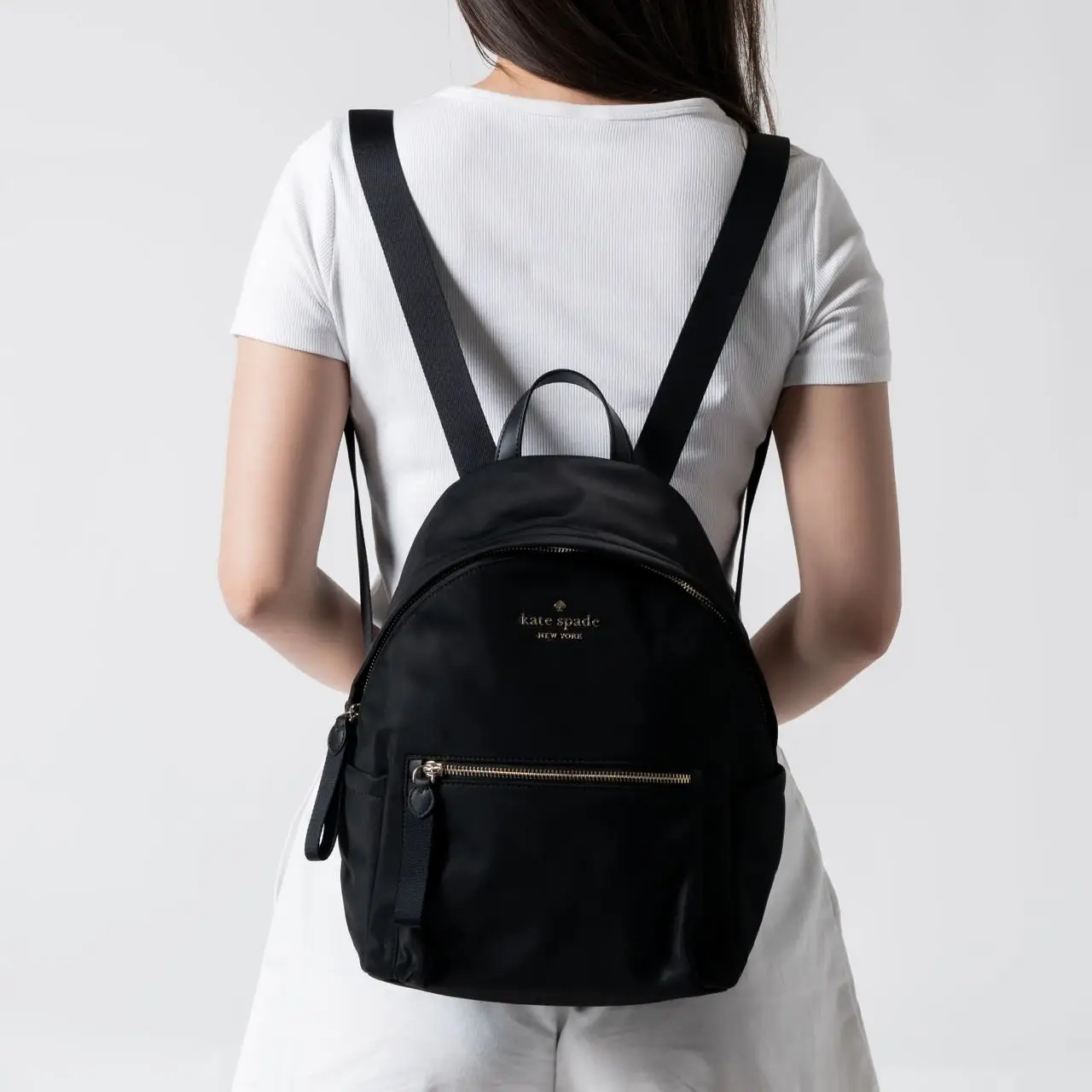 Kate Spade Chelsea Medium Nylon Backpack Black – voilà.id