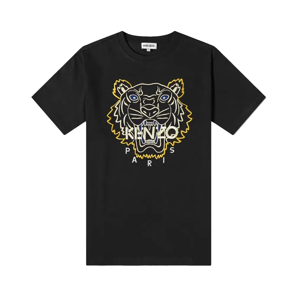 Kenzo Embroidered Tiger T-Shirt Black/Yellow Men – voilà.id