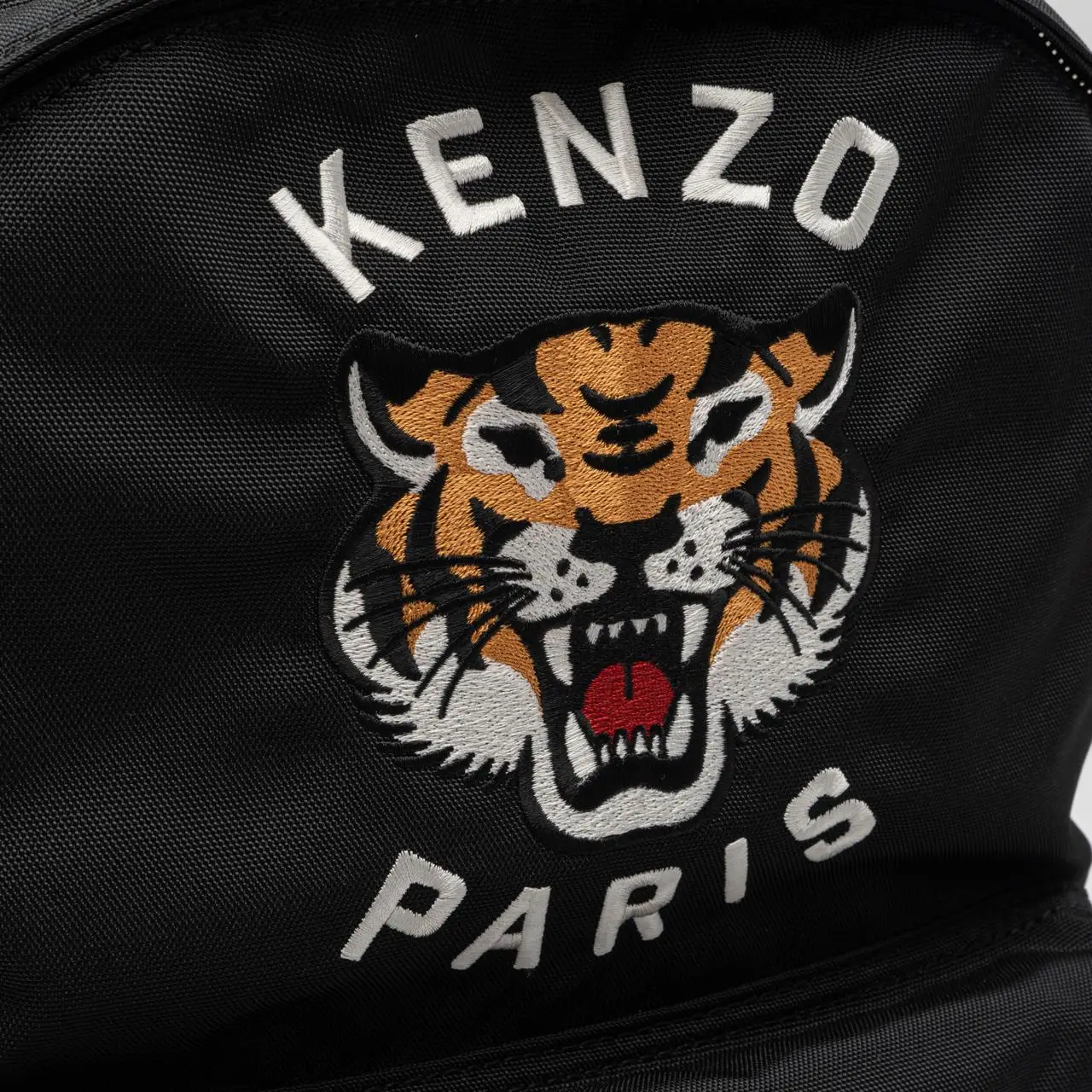 Kenzo Tiger Paris Logo Embroidered Varsity Nylon Backpack 